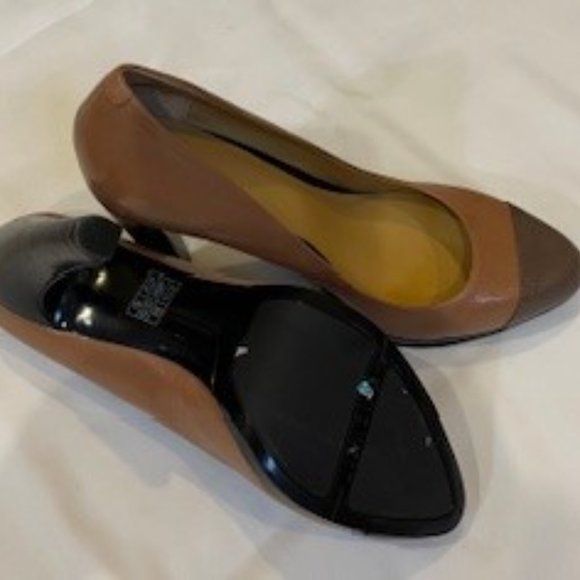 Nine West Baroque Womens Two Tone Leather Heels - Picture 3 of 4